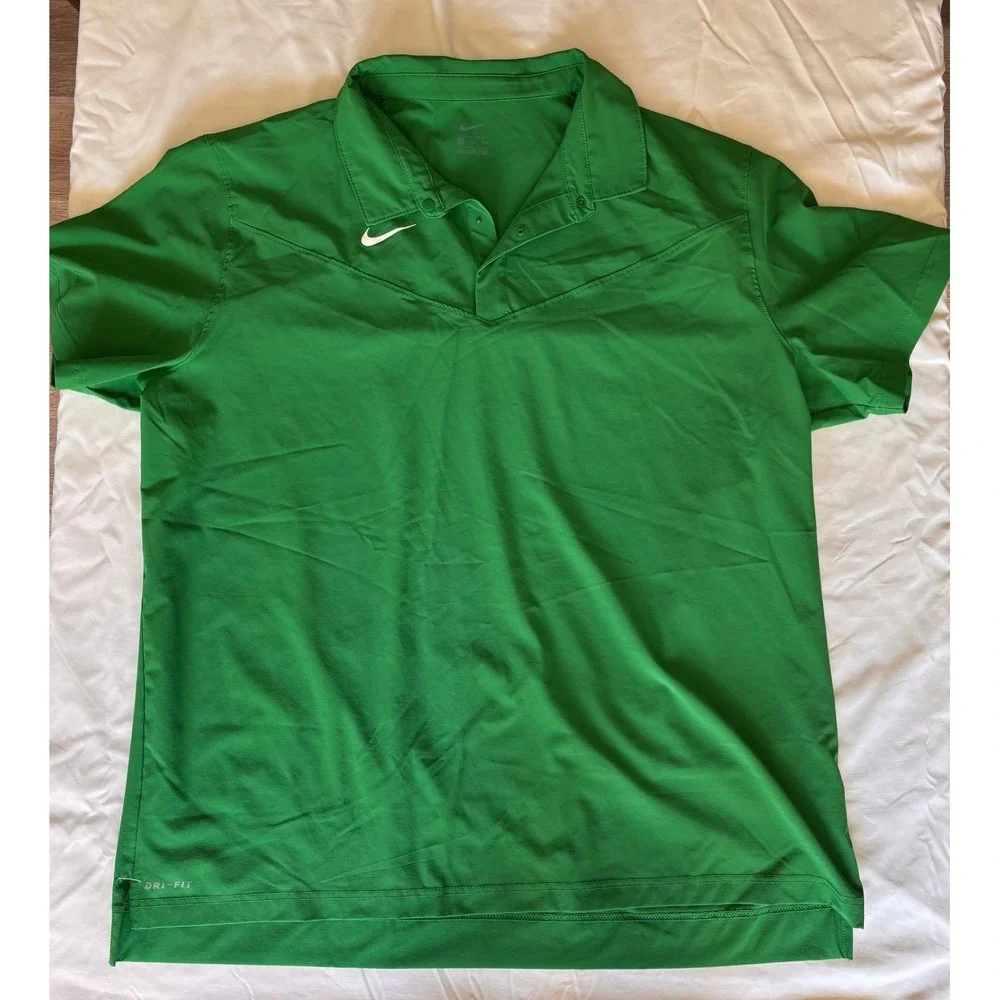 Nike Dri-FIT Polo Shirt Mens XXL Green Short Sleeve Golf Performance Top - Picture 1 of 7